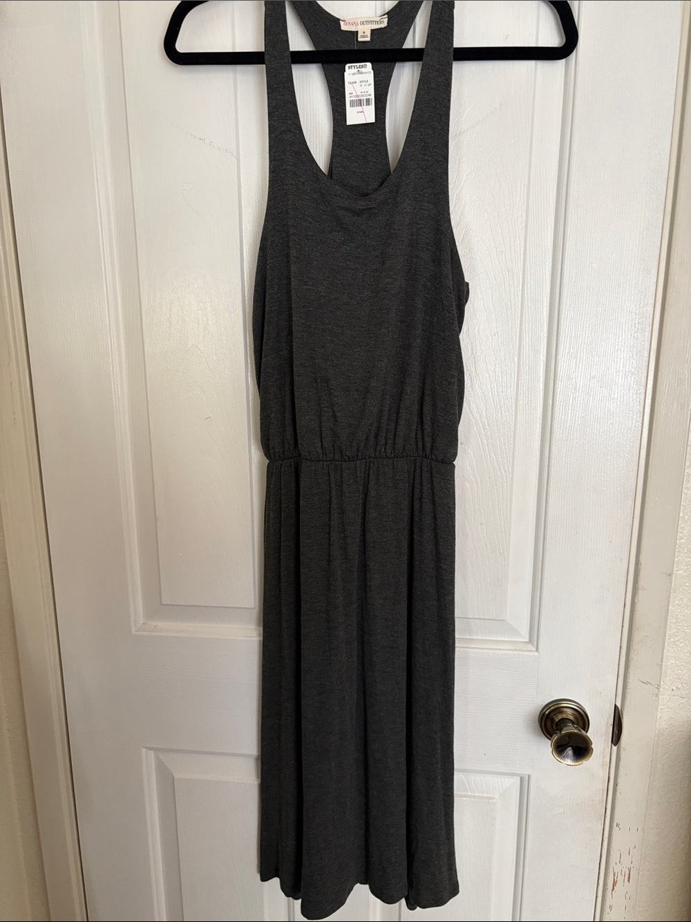 Zenana Outfitters Charcoal Racerback Maxi Dress